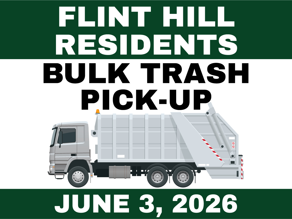 Flint Hill Residents Bulk Trash Pick-Up. June 3, 2026
