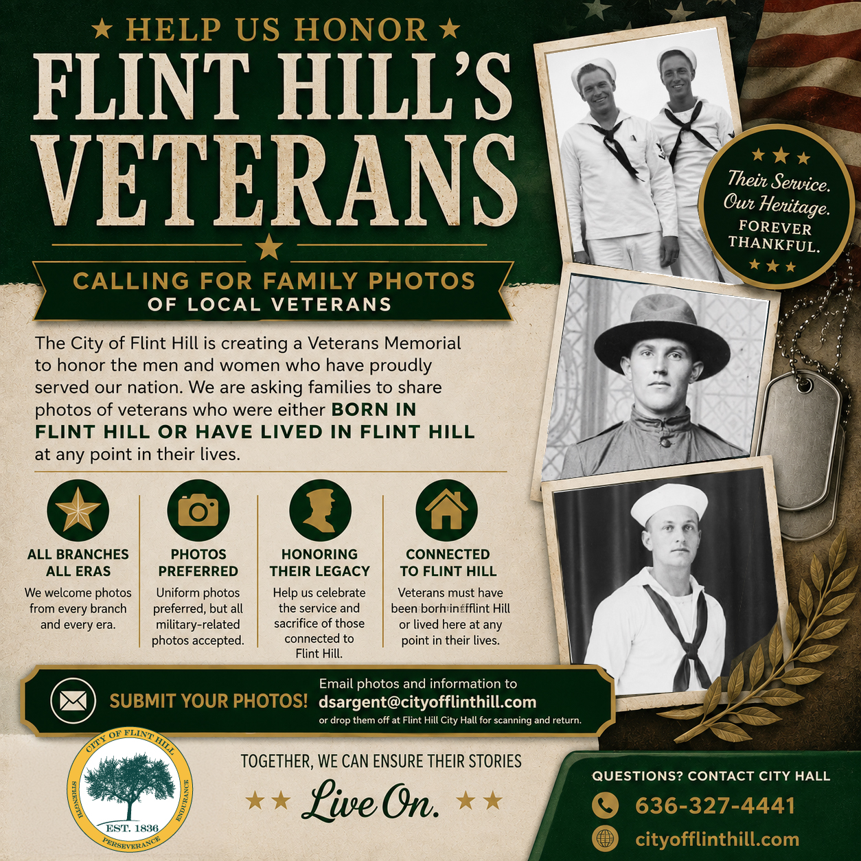 Seeking photos of Flint Hill Veterans
