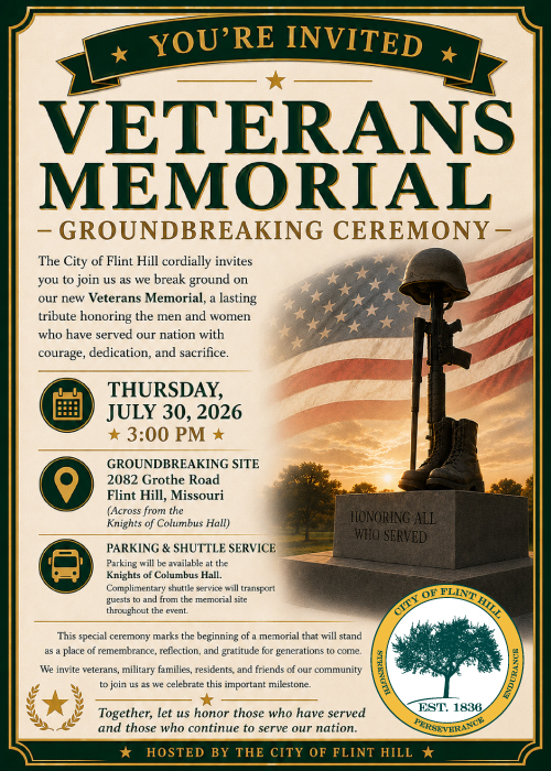 Veterans Memorial groundbreaking invitation