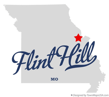 a simple map that shows the location of Flint Hill in Missouri